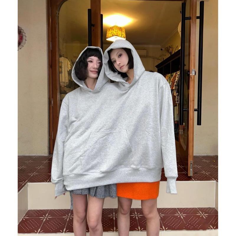 Matching Grey Hoodies for Couples, Couple hoodies, Double hoodies, Couple sweaters,  Round neck sweatshirts- Oversized Crewneck Long Sleeve Unisex Casual Wear - Perfect Valentine's Day Gift - Women's & Men's Suits