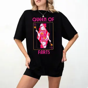 "Queen Of Farts T Shirt, Funny Joke Tee, Inappropriate Fart Shirt, Prank Gift For Her, Embarrassing Humor Shirt, Unisex Short Sleeve Tee "