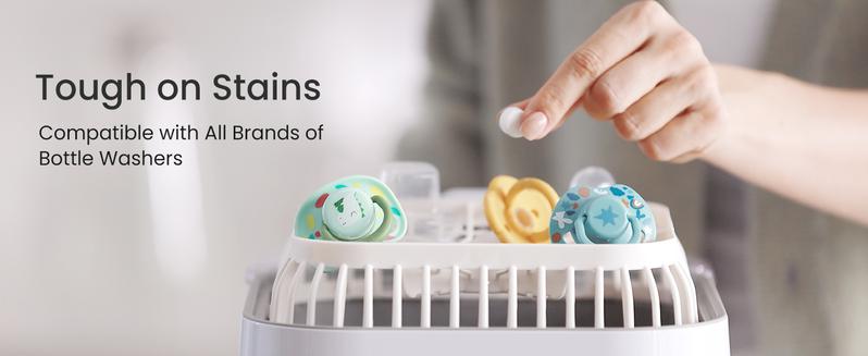 GROWNSY Detergent Washing Tablets 130 PCS for Momcozy, Baby Brezza, Papablic Bottle Washer, Compatible with All Brands Baby Bottle Washers
