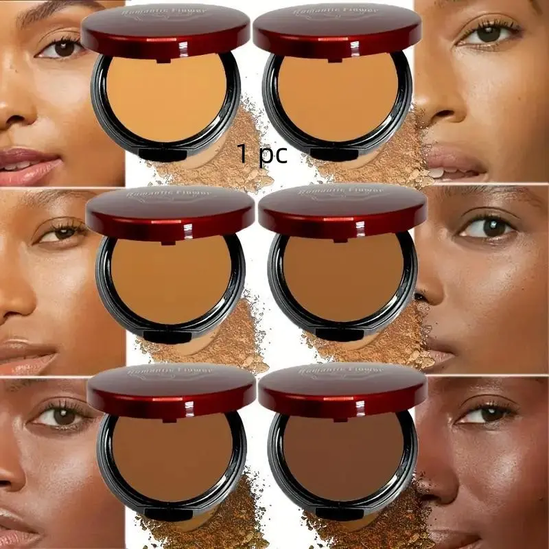 Waterproof, Sweatproof, Concealing and Contouring, Contour Concealer Powder - 6 Colors, Oil-control matte finish, buildable all day coverage, long-lasting look, Portable makeup with angled sponge brush, suitable for all deep skin tones