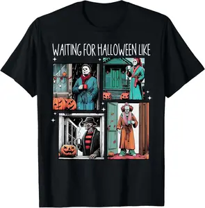 [100% Cotton] Spooky Halloween Waiting Game With Jack O Lantern Decor T-Shirt