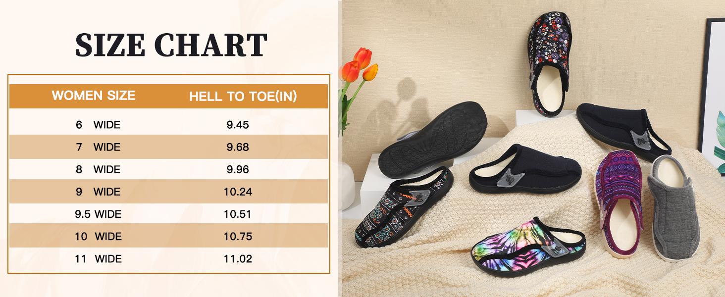 LeIsfIt Slippers for Women Extra Wide House Slippers Elderly Slip on House Shoes Non-Slip Indoor Outdoor Slipper Adjustable for Diabetic Swollen Feet LeIsfIt Slippers for Women Extra Wide House Slippers Elderly Slip on House Shoes Non-Slip Indoor Outdoor Slipper Adjustable for Diabetic Swollen Feet