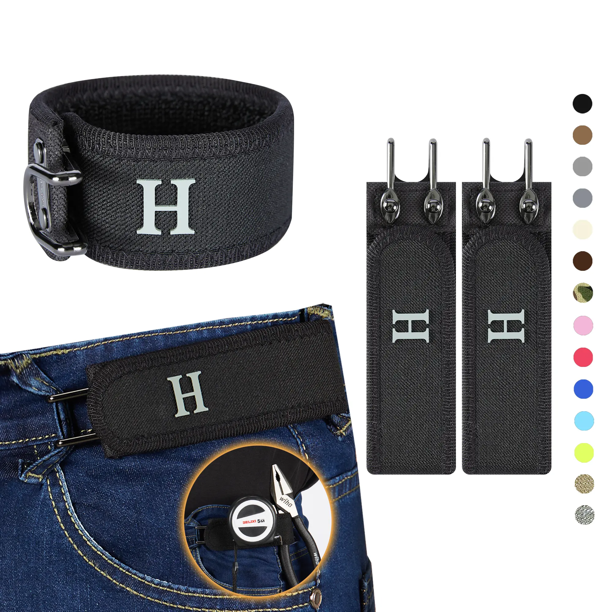 HAILTH Pro Elastic No Buckle Invisible Belt for Men and Women(2 Pack) - Multiple Color & Fit Options, Patented Buckle-Free Design,  Gift Box Included - for Summer Vibes, Outdoor Fun,summerwins tiktokshopbacktoschool