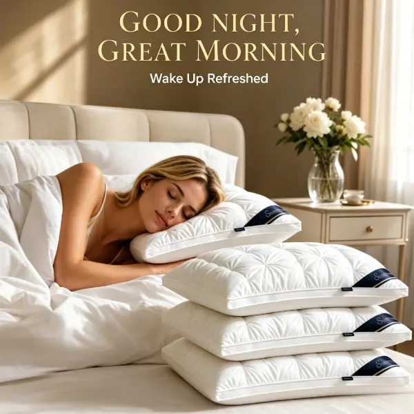 2/4pcs Hotel Quality Bed Pillows King Queen Size, Soft Fluffy Support Pillows for Sleeping, Machine Washable Hypoallergenic Neck Pain Relief Pillows for Side Back Sleepers