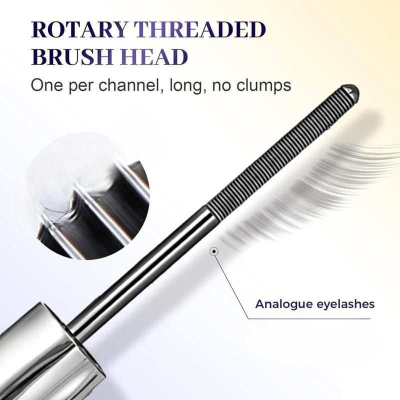 Waterproof, quick-drying, curling mascara, upgraded 3D curling metal wand mascara in black, with an iron wand that does not flake or clump