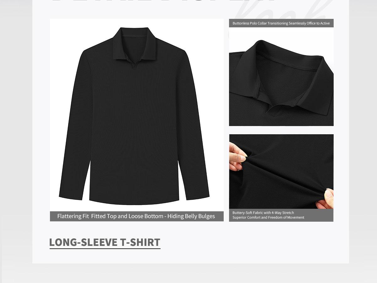 STREVATE Men's Muscle V Neck Polo Shirts Casual Long Sleeve Slim Fit Ribbed Golf T Shirt Athletic Tee for Daily Outdoor Wear,Men's Streetwear Outfits