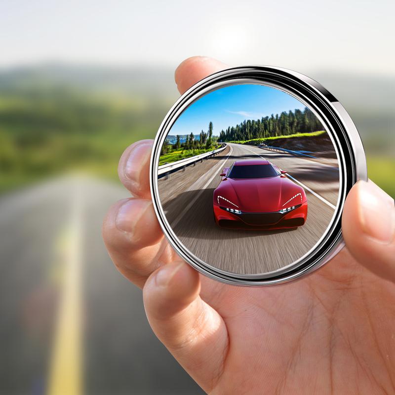 2Pcs 360° Rotatable Blind Spot Mirror for Car,Waterproof HD Glass Convex Wide Angle Rear View Mirror,Enhance Driving Safety and Visibility,Reduce Blind Spot Risks