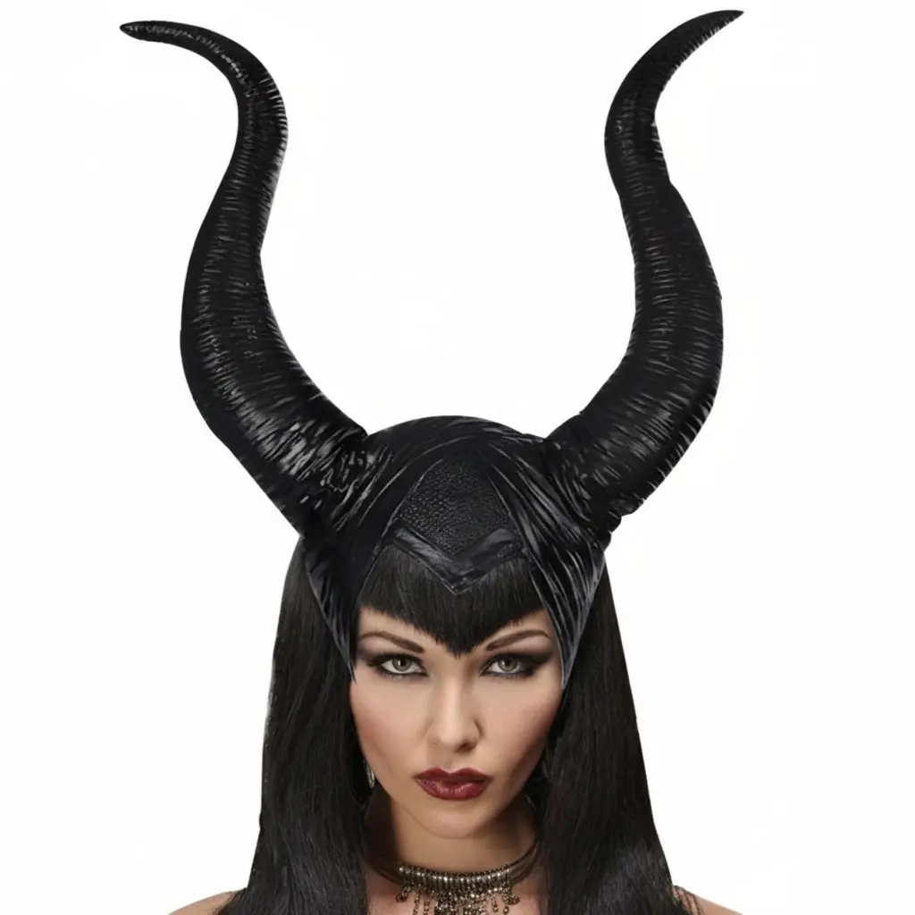 Maleficent-Inspired Dark Fairy Horns Headband - Evil Queen Gothic Horned Helmet, Halloween Cosplay Festive Costume Accessory