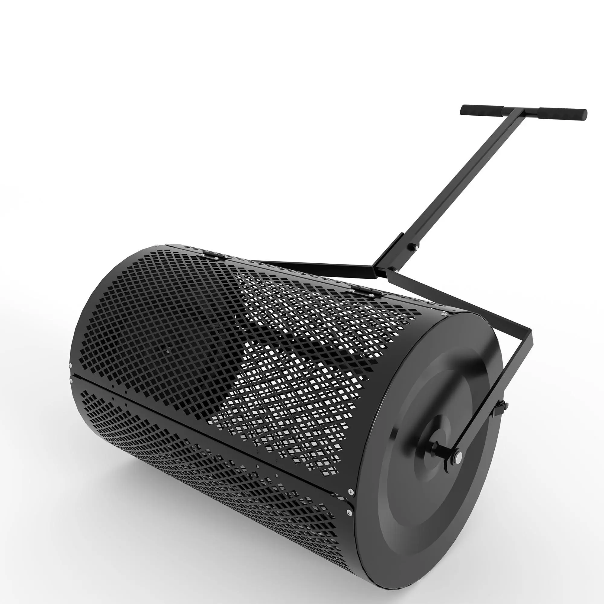 24-Inch Adjustable Handle Compost Spreader with Heavy-Duty Heat-Sprayed Mesh Roller, Sliding Door, Steel Frame, Rust-Resistant Design, Easy Assembly - 200+ lbs Capacity for Even Distribution of Peat Moss, Topsoil