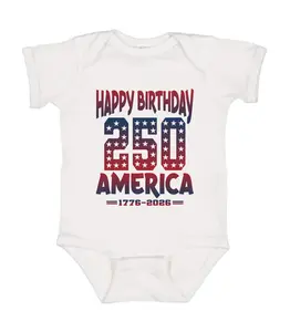 Happy 250 America Onesie,July 4trh Baby Clothing, Cotton Baby Bodysuit, Baby Shower Gifts