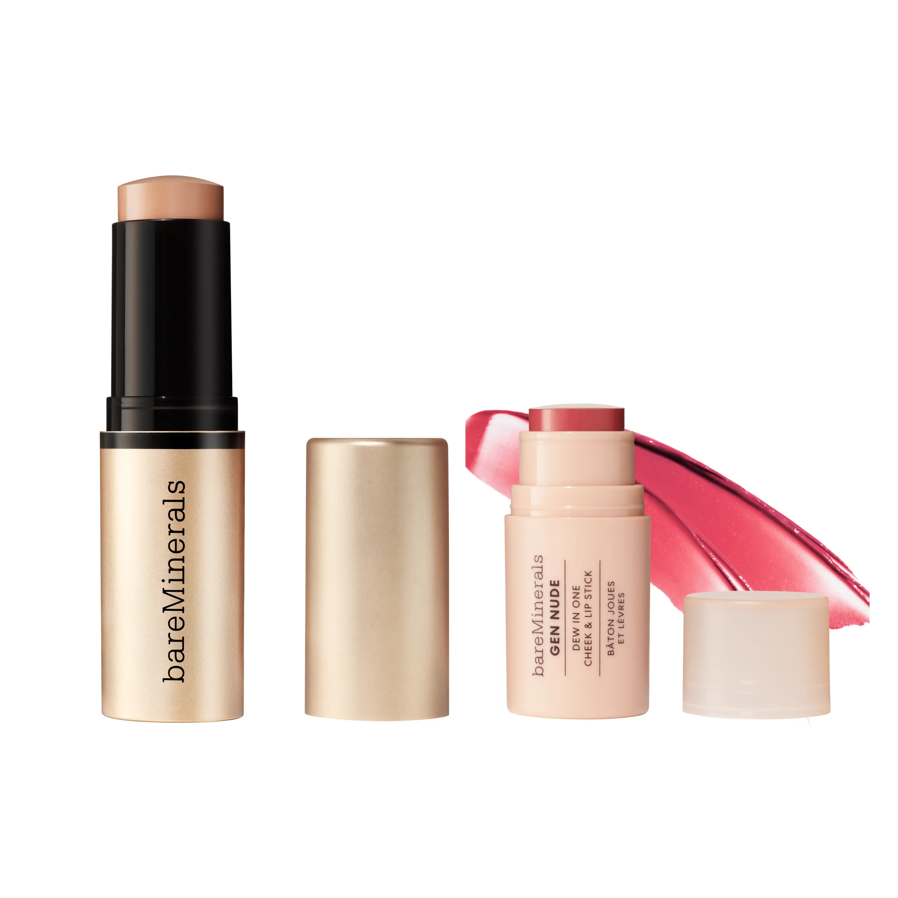 bareMinerals On the Go Glow Bundle: Complexion Rescue Skin Tint Stick + Gen Nude Dew in One Blush -