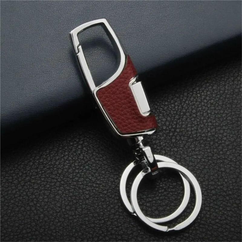 Durable Metal Dual Ring Keychain Black & Red Hook Key Holder for Car Bike & Office Keys 3 PCS Set