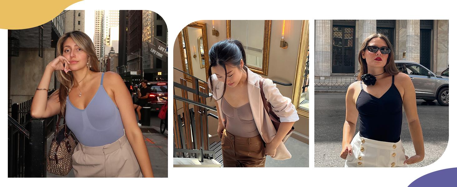 SHAPERX Bodysuit for Women Tummy Control Shapewear Briefs Style Womenswear Underwear