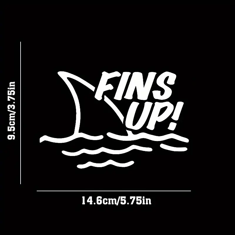 Fins Up Shark Vinyl Car Decal - Easy to Apply