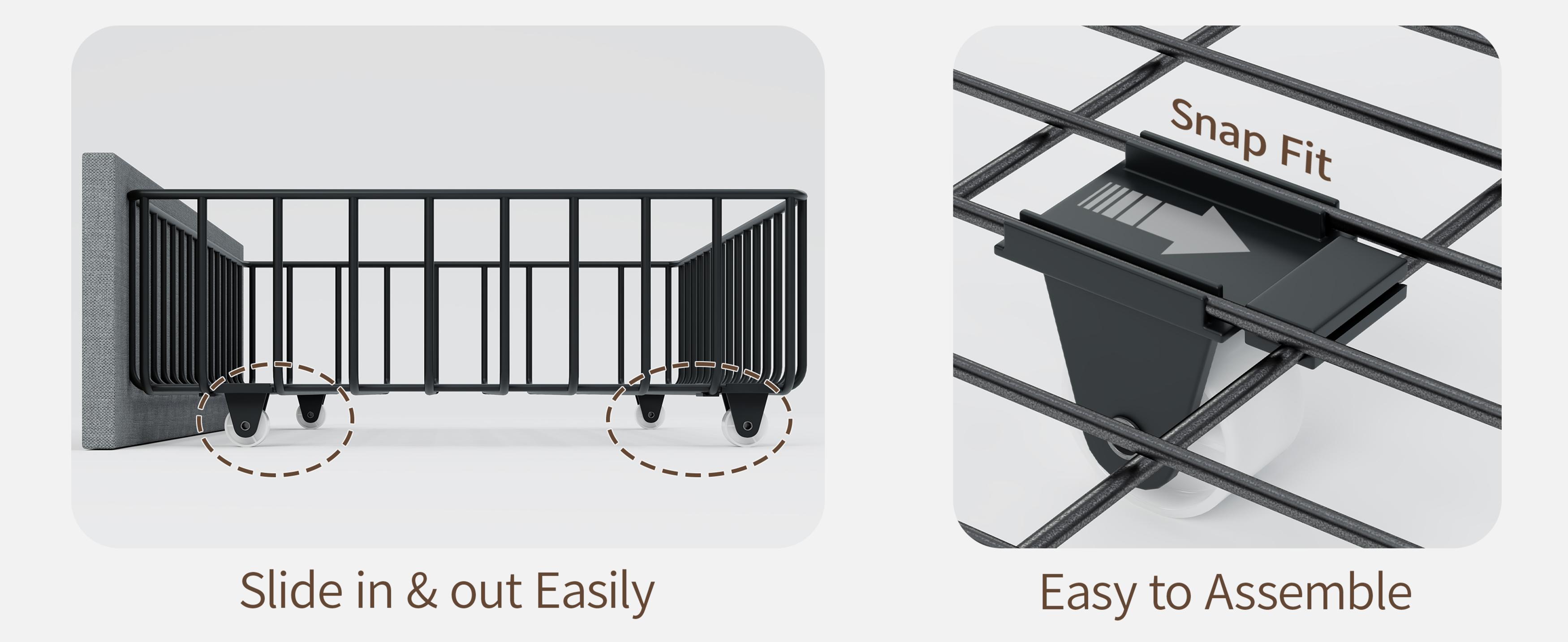 TryLazy Upholstered Flatform Bed Frame with 4 Storage Drawers No MATTRESS Queen Size Wood Slats Holds 900lbs No Noise No Box Spring Needed Full King Twin White Rivet Design USB Socket
