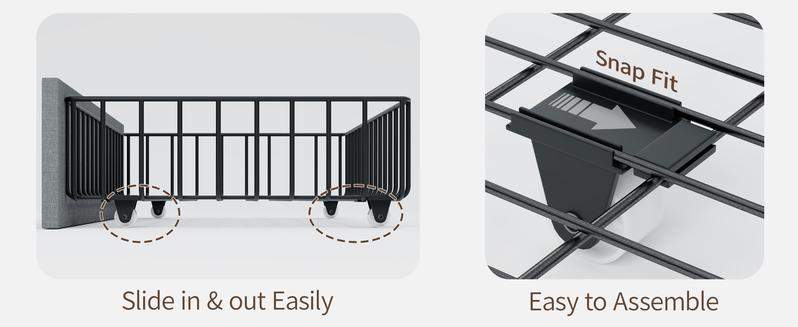 TryLazy Upholstered Flatform Bed Frame with 4 Storage Drawers No MATTRESS Queen Size Wood Slats Holds 900lbs No Noise No Box Spring Needed Full King Twin White Rivet Design USB Socket