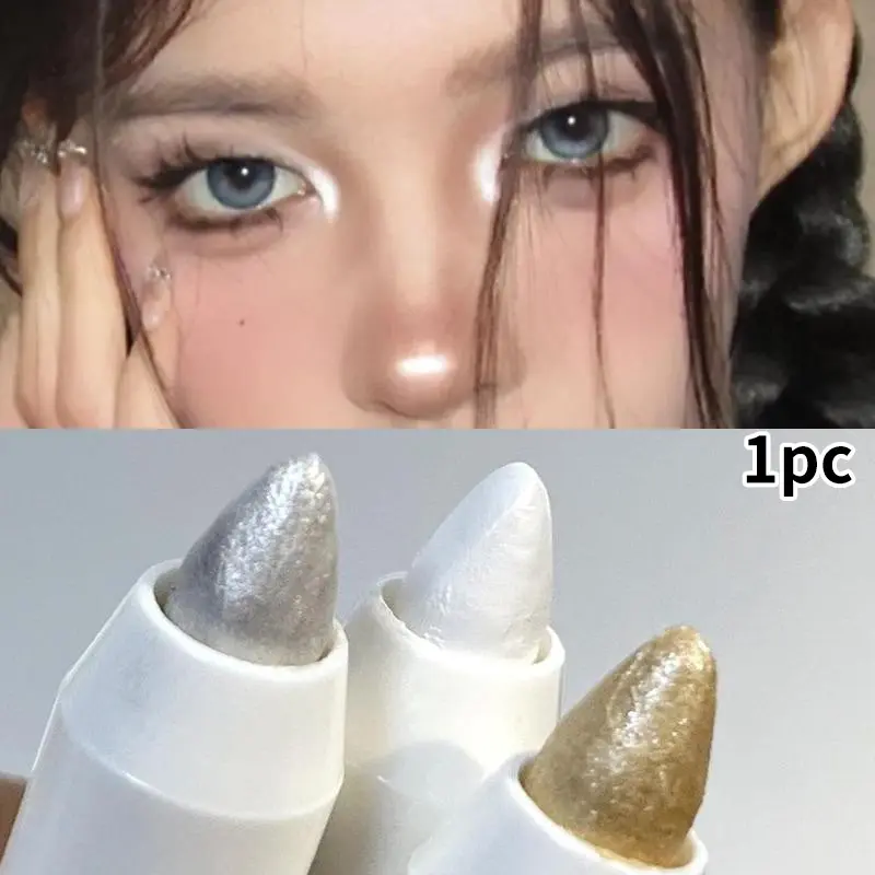 [Long-Lasting Shine Highlighter] Pearlescent glowy highlighter stick and eyeshadow pencil - Silver/gold shades, long-lasting shimmer, create a shimmering look, perfect for festivals, All Day Illuminator