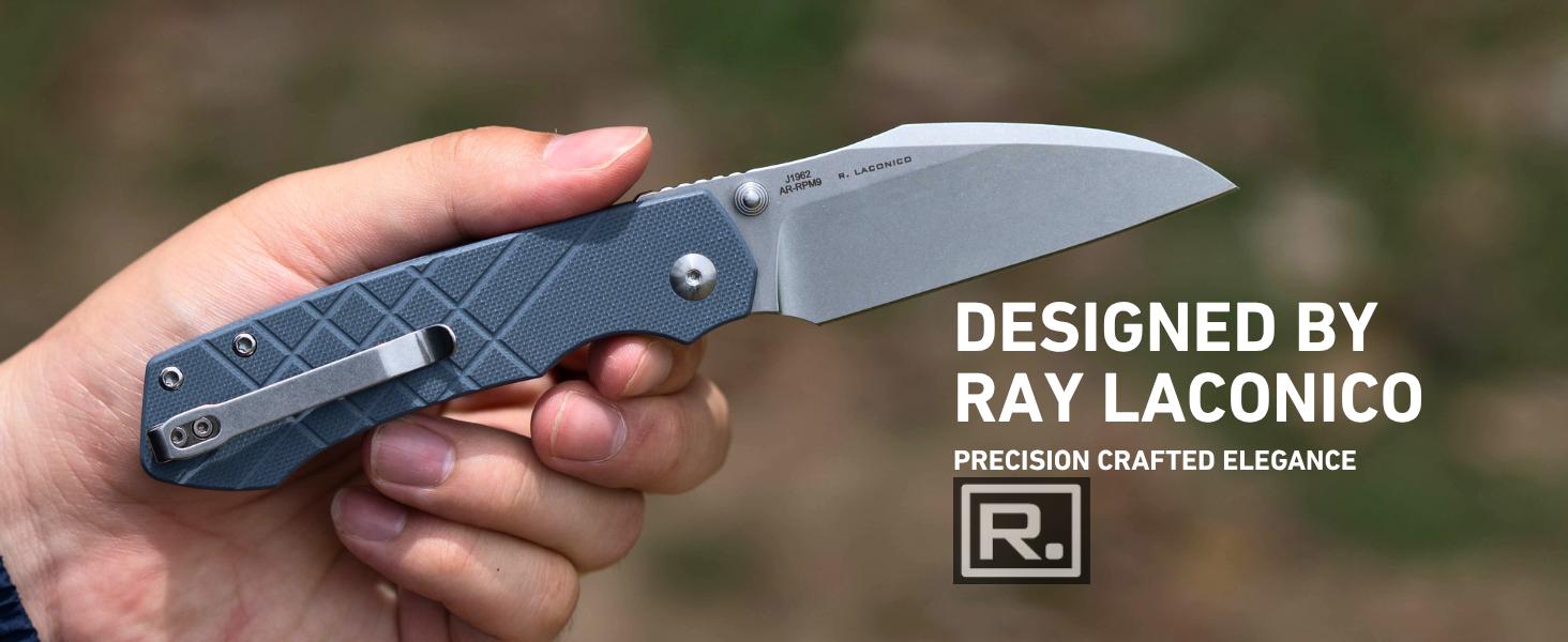 CJRB Kestrel Folding Pocket Knife with 3.31'' AR-RPM9 Steel Blade, G10 Handle EDC Knife for Men Women Outdoor Survival Camping Hiking, Designed by Ray Laconico