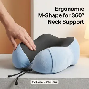 Travel Neck Pillow, Supportive Two-Tone Design Neck Pillow, Comfortable Plane and Car Ride Nap Pillow, Pressure Relief Support Pillow
