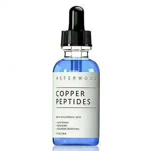Asterwood Copper Peptide Serum with Hyaluronic Acid for Face Tightening & Repair, Collagen Boosting, Fragrance-Free 3-Pack
