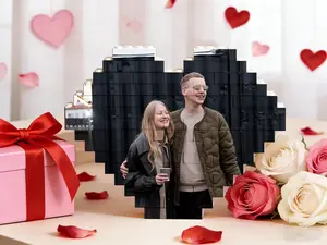 Custom Heart Photo Building Block, Personalized Picture Block Gift, Romantic Anniversary or Wedding Keepsake, Gift for Him, Gift for Her