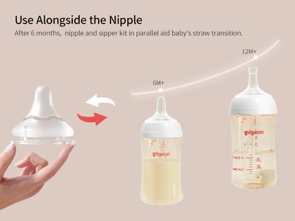 Pigeon Natural Weaning Silicone Sipper Conversion Kit 6-12 Months Breastfeeding Bottle for Newborn to Toddler Feeding vasopara bebe
