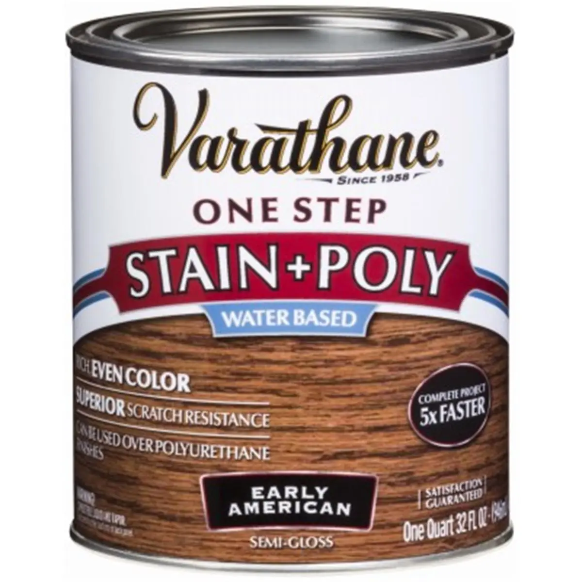 212 MAIN Rust-Oleum 336361 1 qt. OneStep Water-Based Stain-Poly, Semi-Glossy Early American Finish, Wood-Protect Formula for Automotive & Motorcycle Paint Care