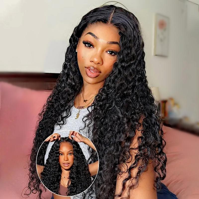 [NEW IN] 6x4 Pre-Cut Glueless Wigs Human Hair Pre Plucked Pre Cut 7x5 9x6 Lace Closure Wigs for Black Women 180 Density Deep Wave Wig Human Hair Curly Wig