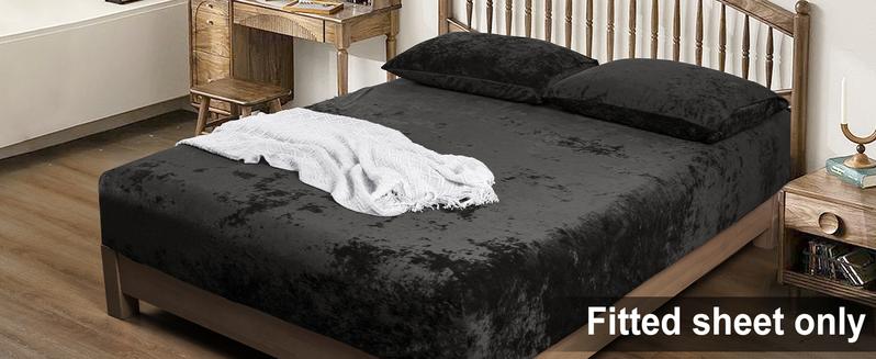 PHF Truly Velvet Fitted Sheet No Pillowcases Bedding Bedroom Suitable for Fall Winter Spring Christmas Gift