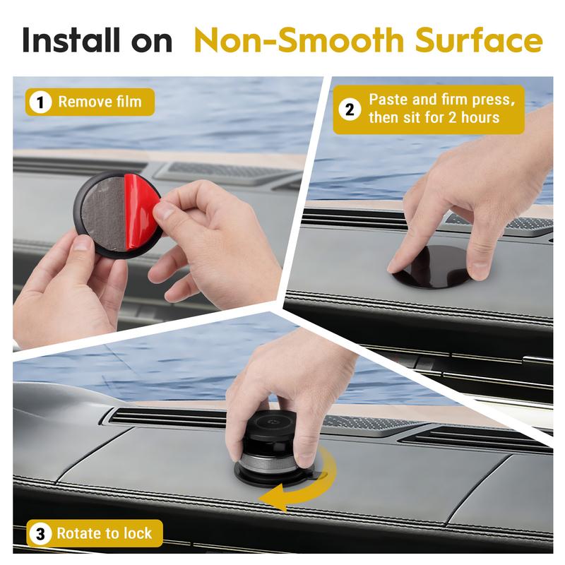 Strong Magnetic Car Phone Holder for iPhone 15/14/13/12 - 360° Rotating Foldable Vacuum Suction Mount Fits All Cars & Phones