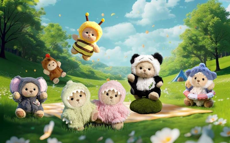 【TikTokShopBlackFriday】Getahug Mini Bear Blind Box – Christmas Series & Halloween Limited & Animal Kingdom Series, 5.9" Plush Pendant Keychain Bag Charm Collectible Gifts