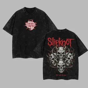 [$$$MANLIFE] Slipknot 'The End Is Here' Unisex Acid Washed Hoodie T-Shirt – Rock Groove Metal Cotton Washed Tee, Groove Metal Rock Band Washed Shirt, Oversized Vintage Tee, Heavy Metal Merch, Gift for Rock Fans, Cotton tee, gift for fan IYM