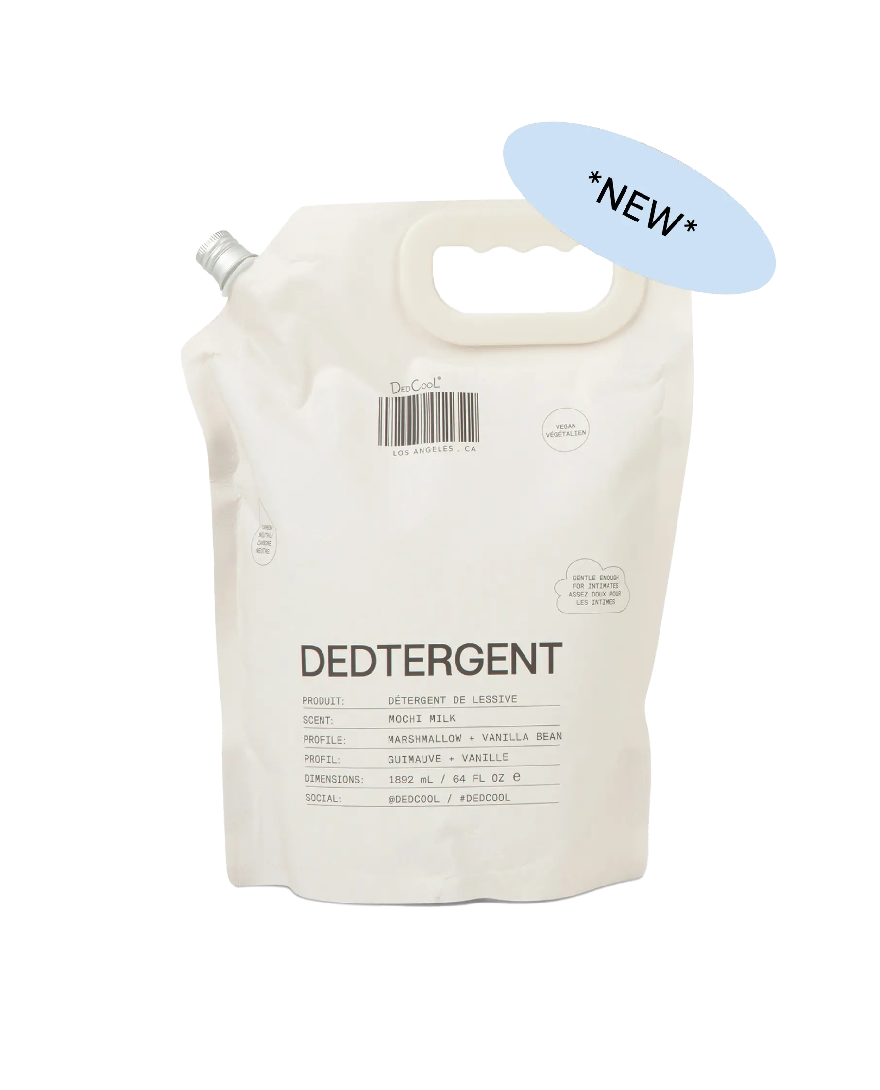 DedCool Dedtergent Liquid Laundry Detergent Refill in Mochi Milk | Natural & Multi-Purpose Luxury Detergent With Up to 120 Washes