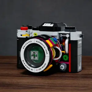 Brick Also Building Blocks Mechanical Universe Retro Camera Assembly Handmade Toy Model Ornament Boys Birthday Gift Wholesale