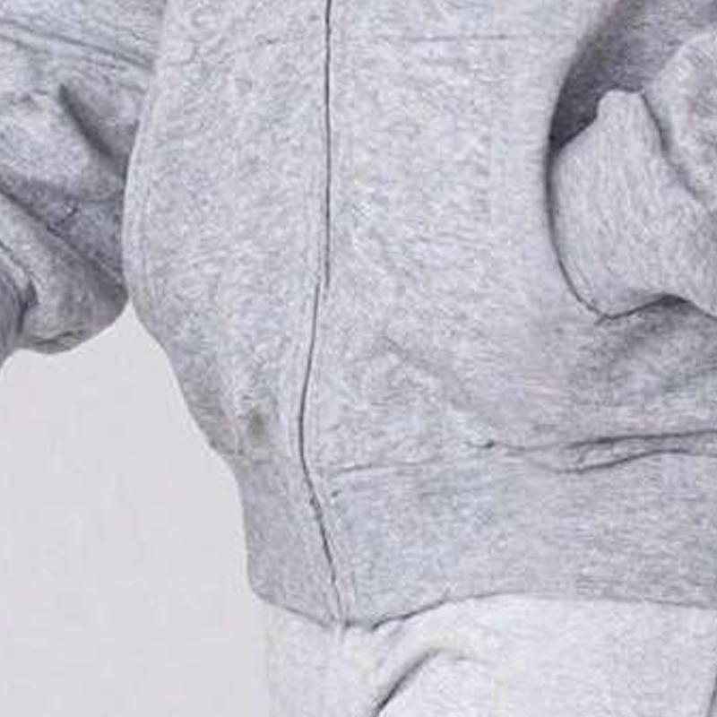 Men's solid-color full-zip shoulder-down hooded sweater, regular version casual long-sleeved hooded sweatshirt, suitable for autumn and winter wear, daily wear men's clothing