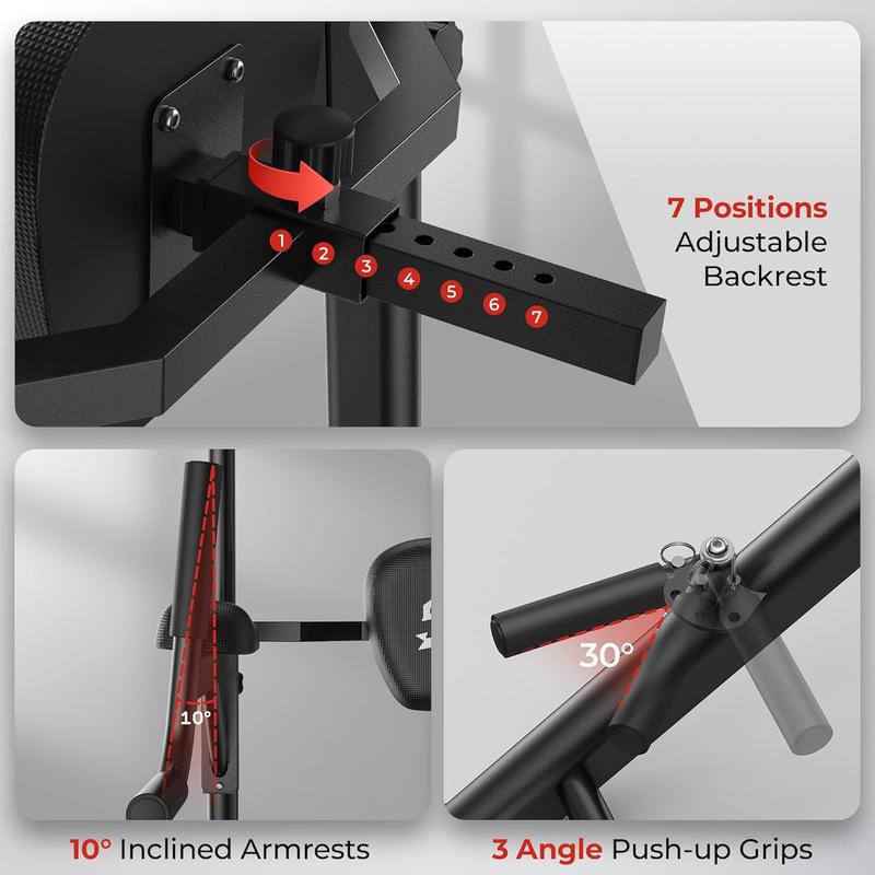 Sportsroyals Power Tower Pull Up Bar Station, 450LBS Stable Pull Up Dip Station for Home Gym Strength Training Equipment