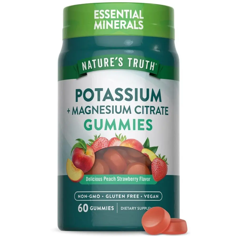Nature's Truth Potassium Magnesium Citrate Gummies - 60 Count - Vegan, Non-GMO & Gluten Free Supplement