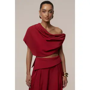 Red Gleam and Glow Satin Top