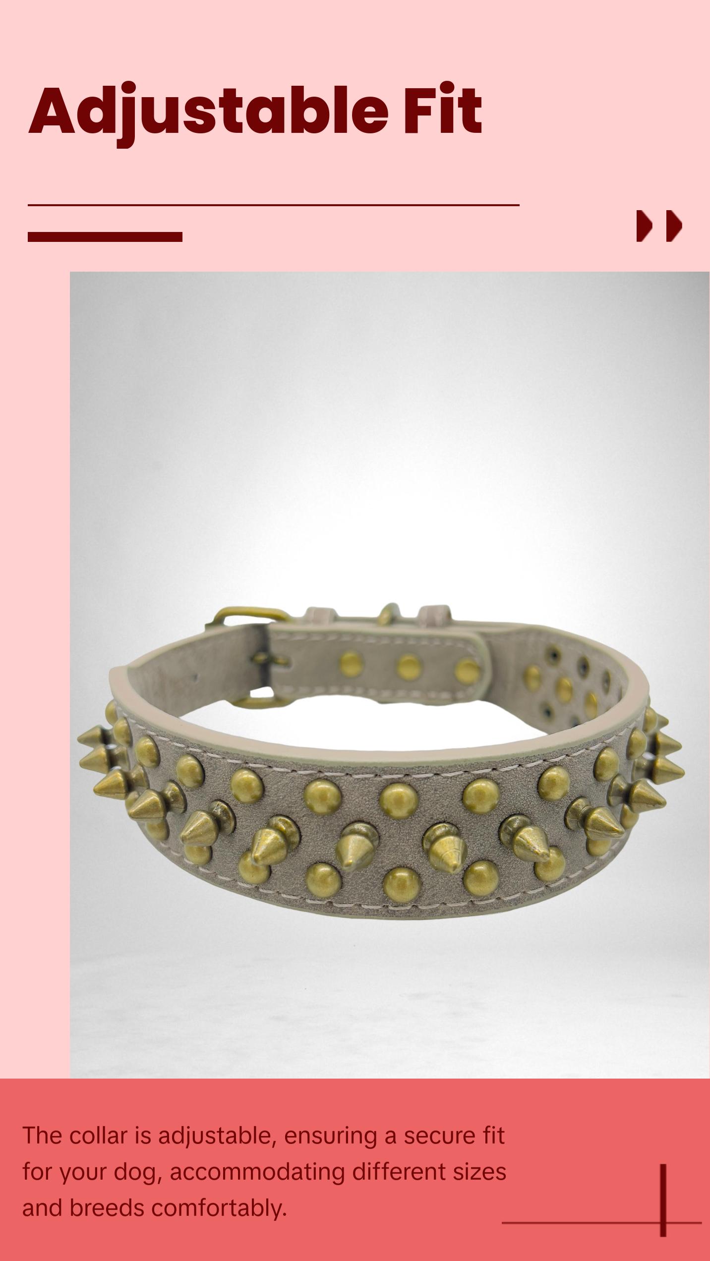 JACK Rivets Handmade PU Leather Dog Collar