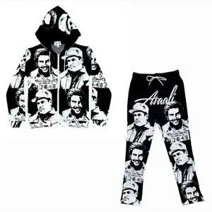 . 2026Unisex Hot Restock Cartel White Black Set Tracksuit, Luxury Design Cartel Inspired Zip-up Hoodies Sweatpants 2-Piece Tracksuit, Set Long Sleeve, Gift For Boyfriend(gift)