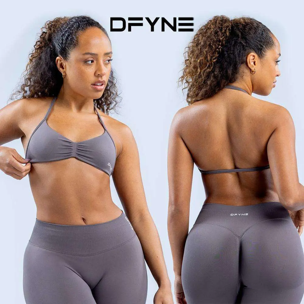 DFYNE 2-Piece Sports Clothing Set - Seamless Slim-Fitting Sculpt Bra & Shorts/Leggings, Athletic Fashion Activewear with Cross-Back Design, Booty-Lifting Bottoms for Gym Casual Wear, Modern Sportswear