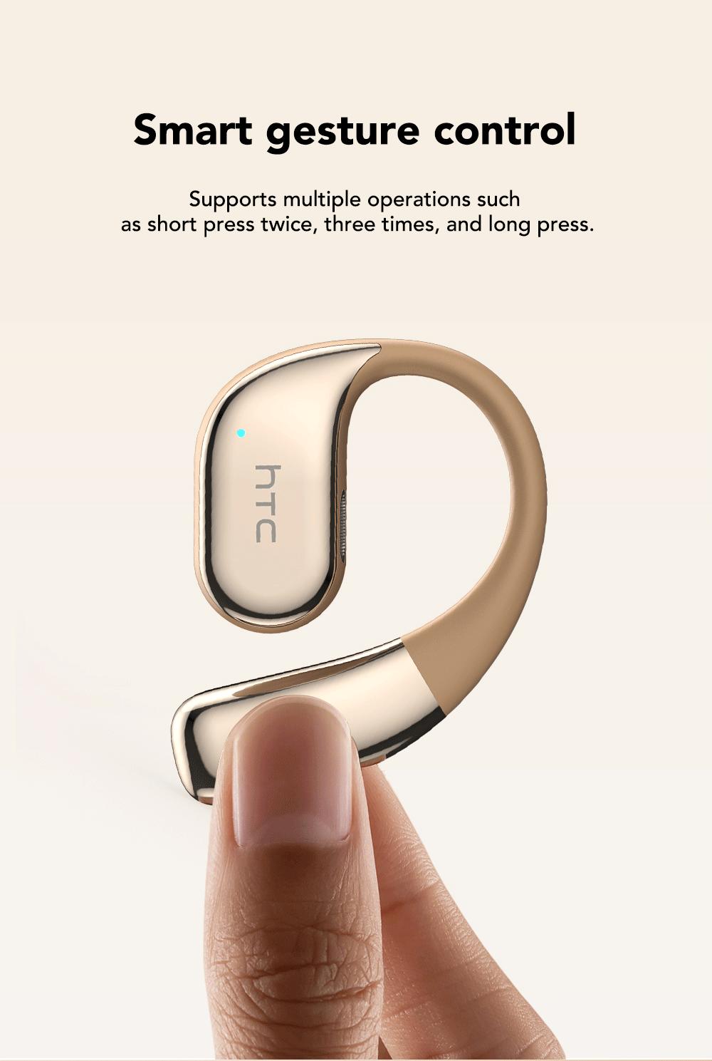 HTC NE39 OWS -Translator Headset Bluetooth Headset(6.0)|PX5 Waterproof Built-in Microphone Comfortable towear, great sound quality, and backed by a three-monthwarranty! Perfect for work, sports, study, and voice calls.