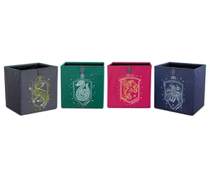Harry Potter Hogwarts Houses 11-Inch Storage Bin Cube Organizers | Set of 4