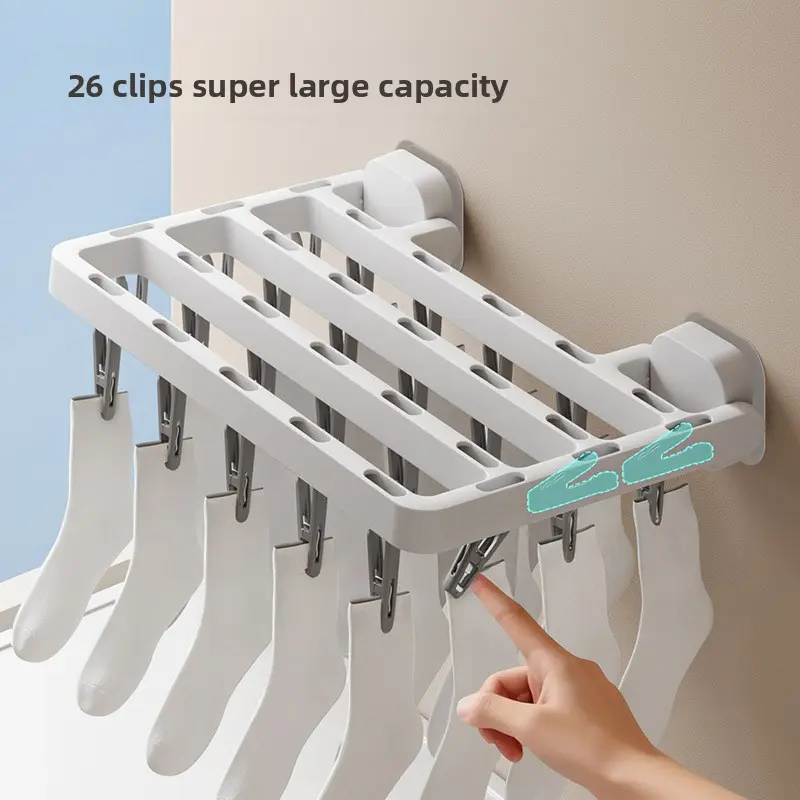 Hidden Socks Hanger Underwear Hanger Foldable Multi Clip Non marking Household Hanger