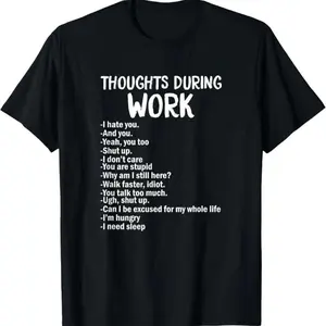 Funny Sarcastic Tee Hate Work T-Shirt Casual Made In USA For Women For Men [SaffronSequin 180G/230G 100% cotton short-sleeve/hoodie, soft and comfortable]