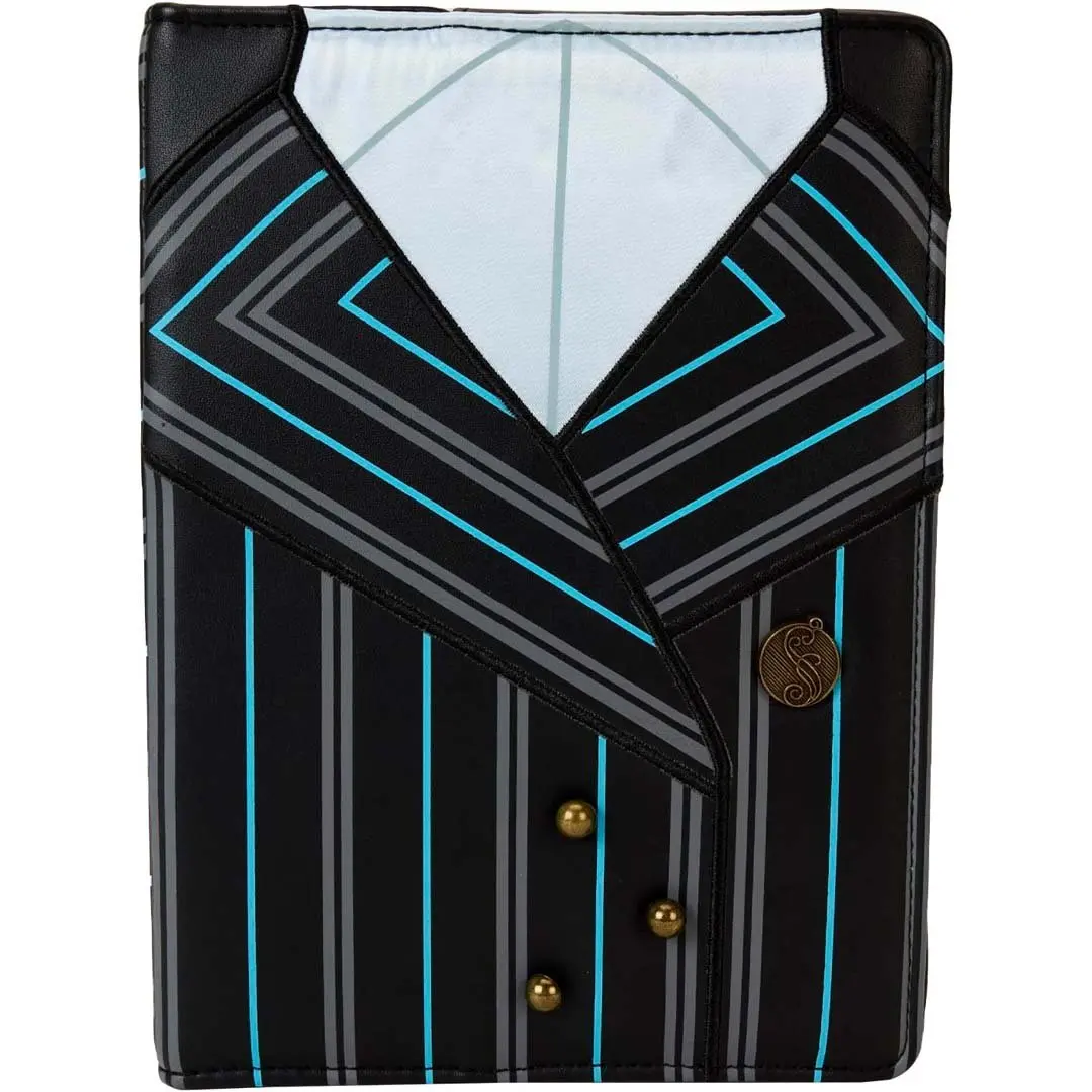 Loungefly Wicked Elphaba Shiz University Uniform Aesthetic Notebook - Refillable Fantasy Aesthetic Office Stationery Journal with Zipper, 6.5” w x 8.75” h, Molded Metal Charm