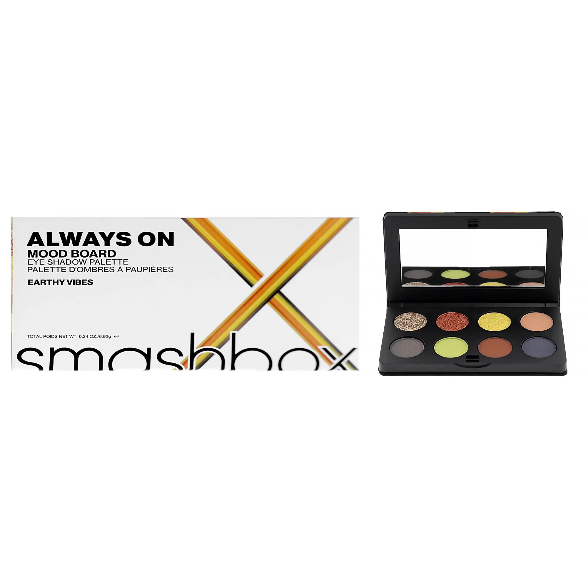 SmashBox Always On Mood Board Compact Eyeshadow Palette - Earthy Vibes, Cosmetic Makeup for a Natural Look, 0.24 oz Women's Eyeshadow