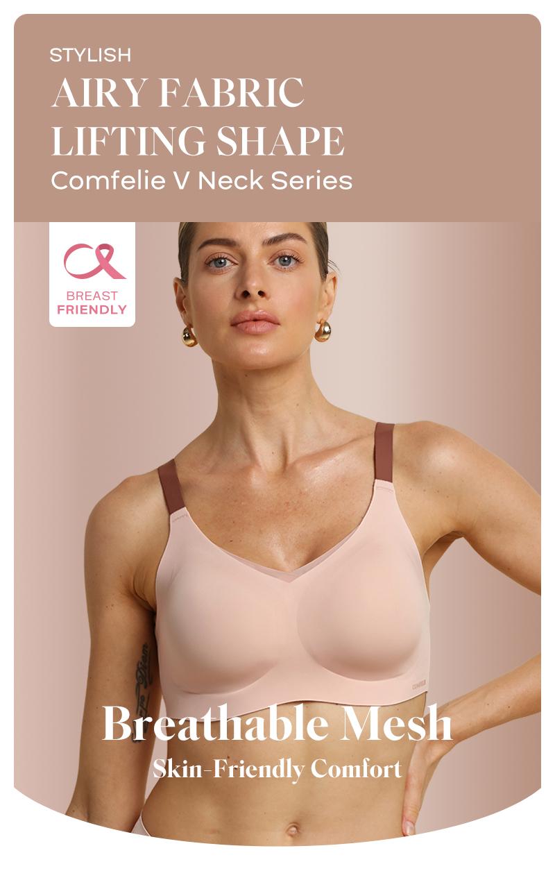 COMFELIE Plus size 4XL Wireless Bra,No Underwire with Support Seamless Bra Underwear EB001