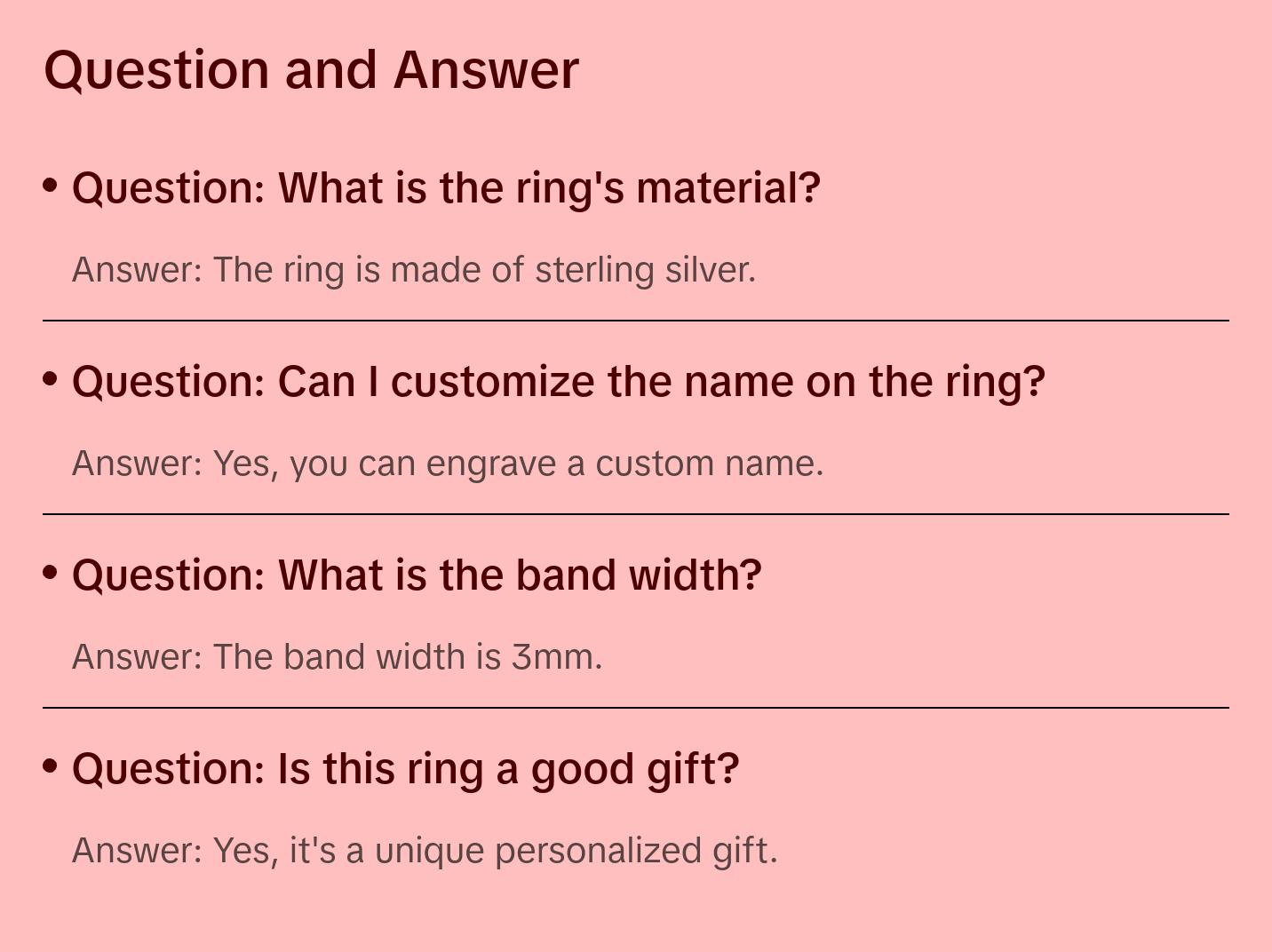 Personalized Name Ring Band