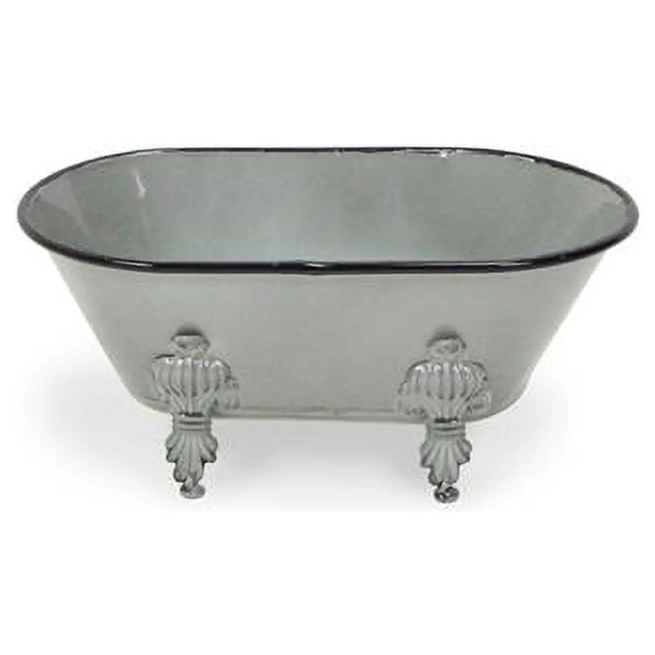 Cheungs 5129S-GR Gray Classic Traditional Clawfoot Decorative Metal Bathtub - Fully Assembled, Ready for Use, Standalone Soaking Bath, Home Indoor Bathroom Fixture (Unboxed)